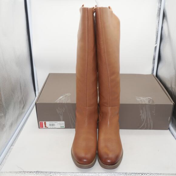NEW Franco Sarto Meyer Wide Calf Tan Knee High Brown Leather Boot Women's 6 Wide - Picture 12 of 13